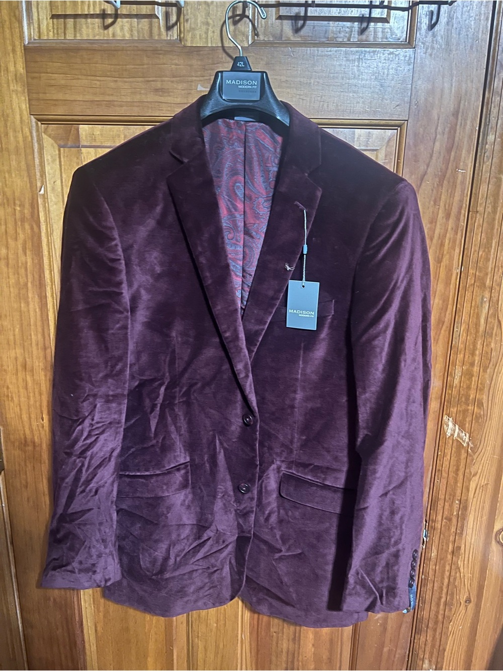 Madison Velvet Blazer - Deep Burgundy